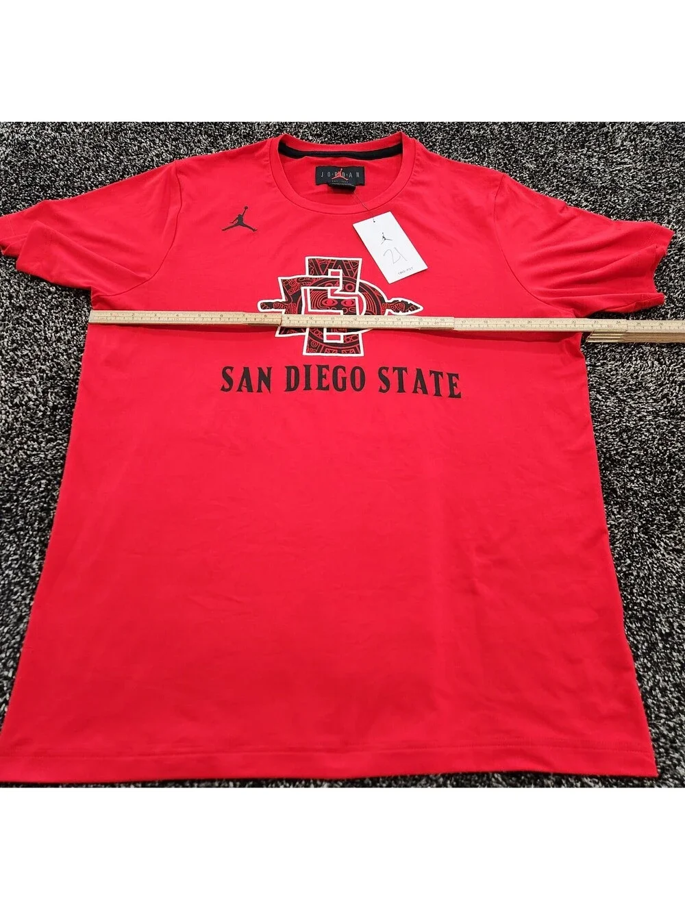 New San Diego State Aztecs NCAA Jordan Red Poly Jersey T-Shirt Men's LARGE
